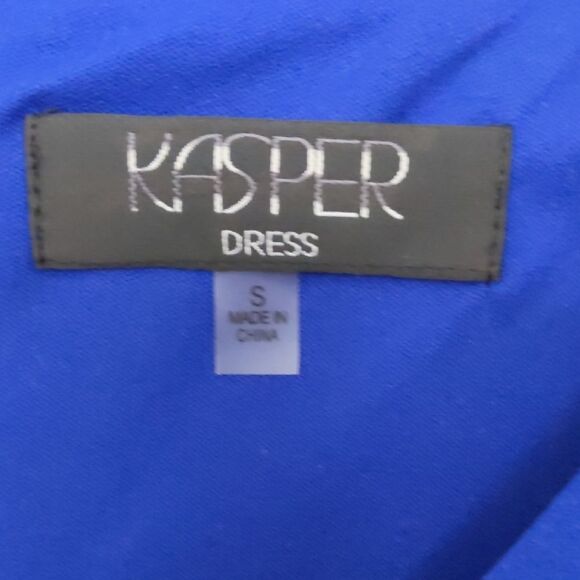 Women's Quarter Sleeve Crew Neck Dress, Royal Blue Size S - Picture 3 of 8